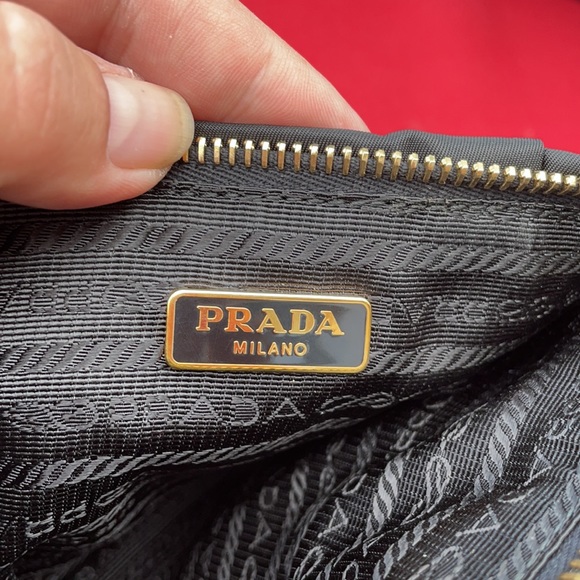 ⛔️SOLD⛔️ PRADA Black Wristlet with Gold accents. - Picture 7 of 16